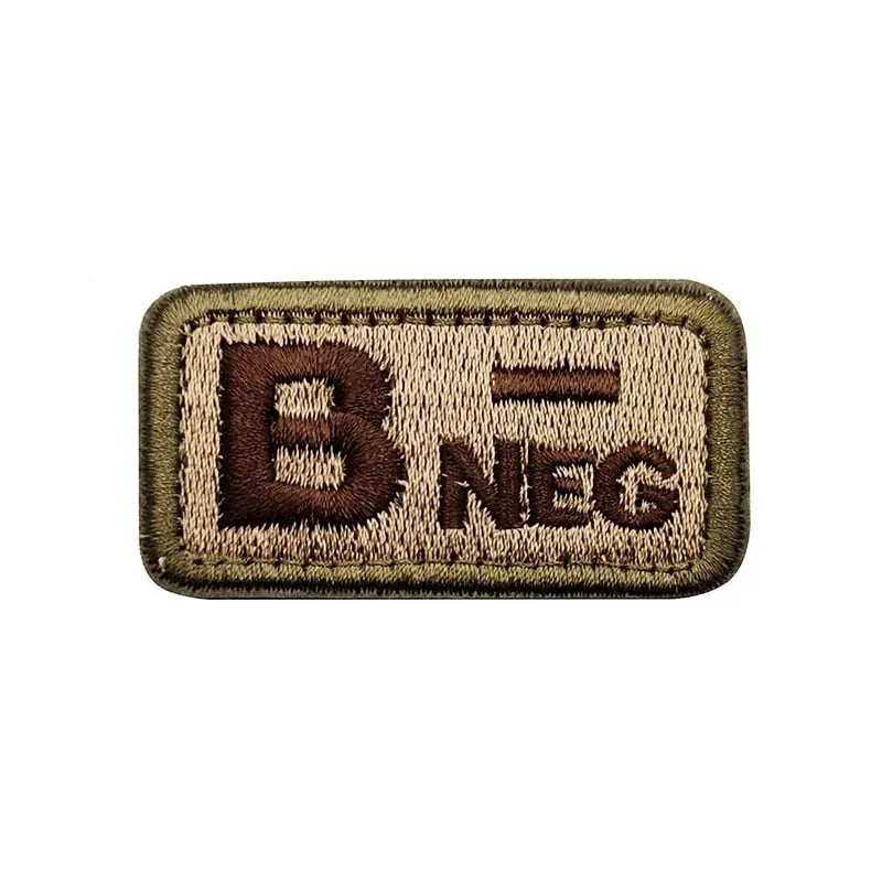 Blood Type Badges Fabric Applique Embroidery Hook and Loop Patches,Military Tactical Patch
