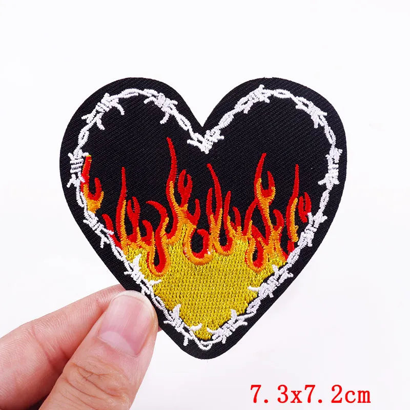 Rose Skull Embroidery Patch Punk Skull Patch Jackets Backpack Hats Sew DIY Iron On Patches For Clothing