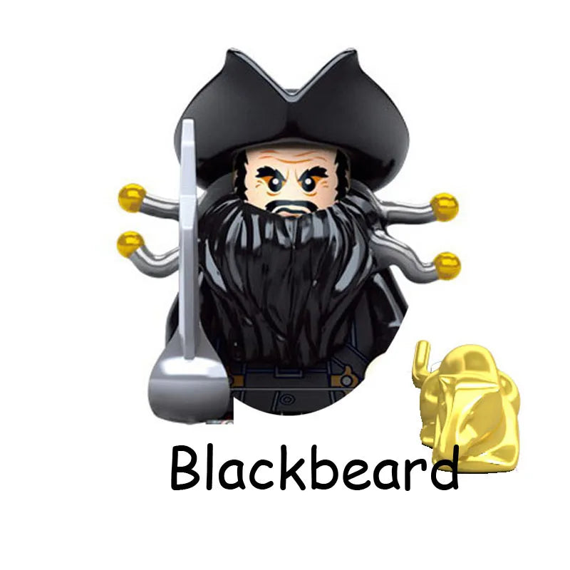 Pirates Of The Caribbean Captain Jack Jones Davy Jones Blackbeard Figure Blocks Construction Bricks Building Toys For Children