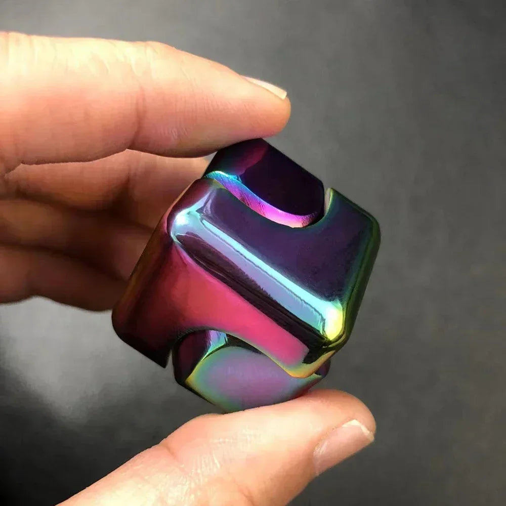 Metal Cube Rotating Fingertip Gyroscope Fidget Anti Stress Toys