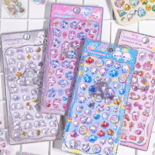 1 pc/4 pcs New Sweet Animals Mini Cartoon 3D Relief Stickers Scrapbooking Diy Journal Cute Stationery Sticker