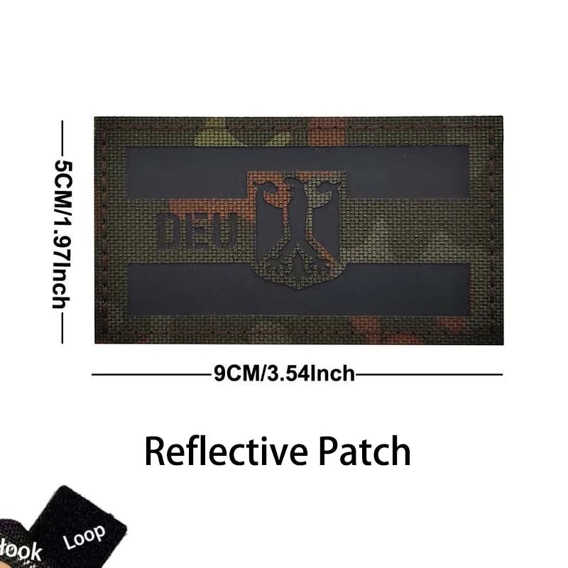 Germany Flag Morale Emblem German Eagle DEU Patches Reflective Infrared IR Badges