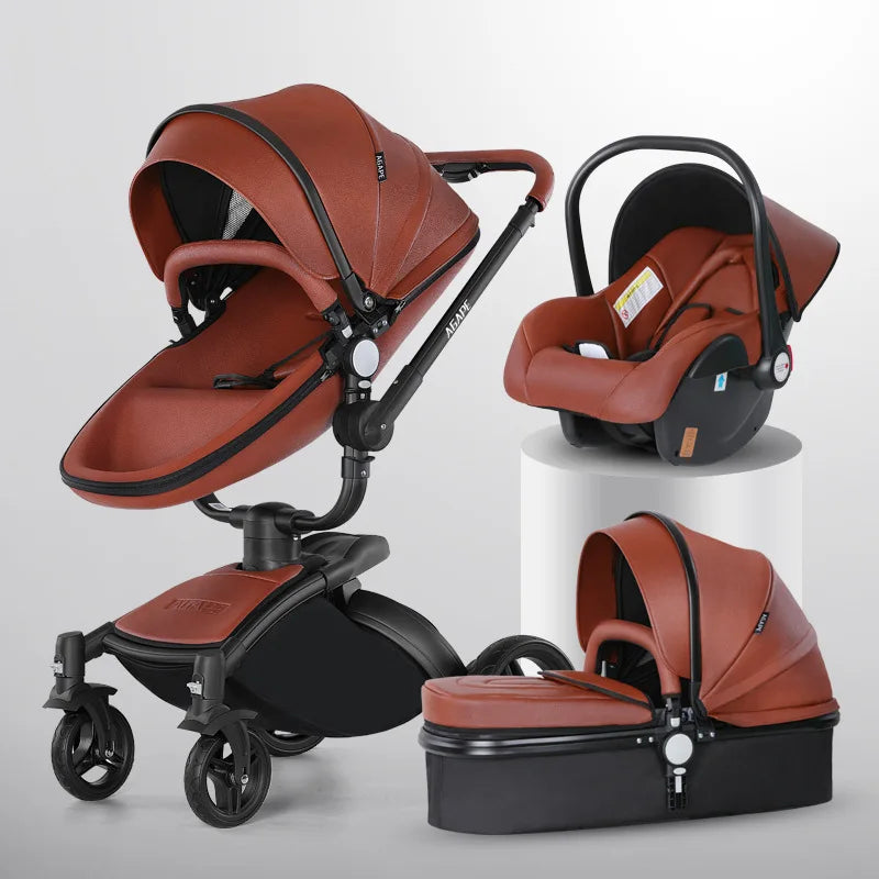 Baby Car Seat And Stroller Set Two-way Sitting And Lying Eggshell Stroller 360 Degree 3 In 1 Baby Stroller
