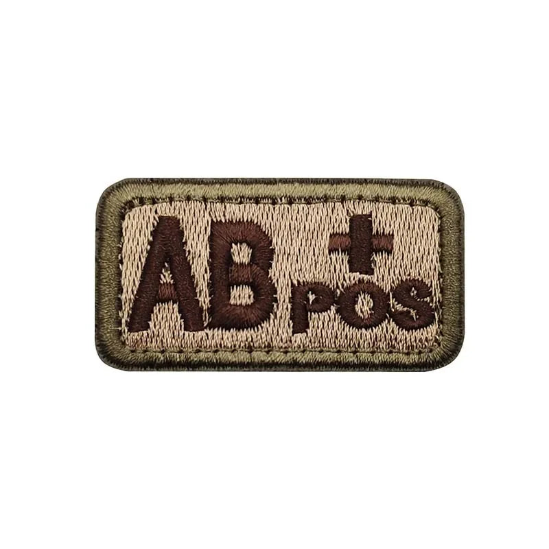 Blood Type Badges Fabric Applique Embroidery Hook and Loop Patches,Military Tactical Patch