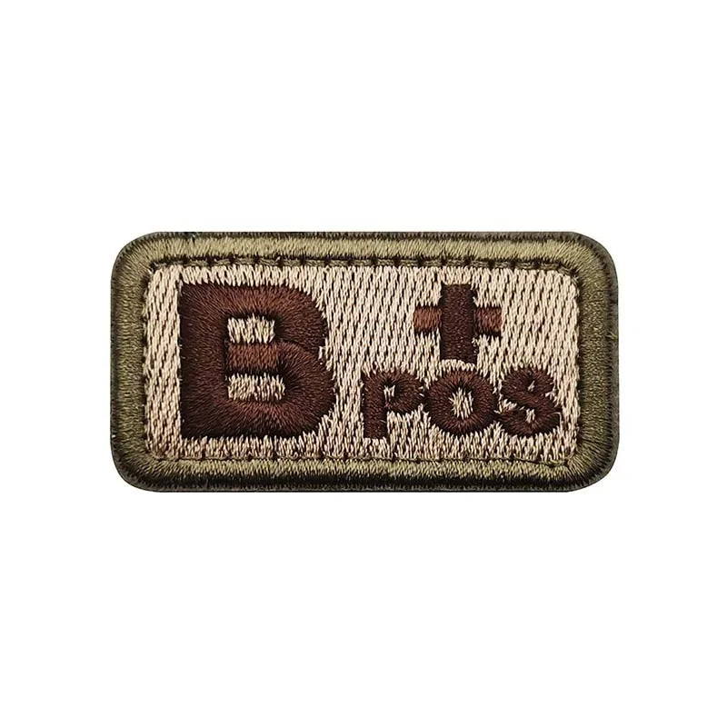 Blood Type Badges Fabric Applique Embroidery Hook and Loop Patches,Military Tactical Patch