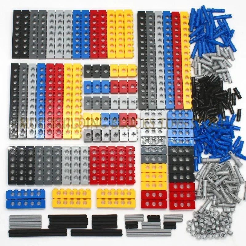 Technical Building Blocks Parts Bulk MOC Thick Bricks 6 Color Combination Accessories Studded Long Beams Robot