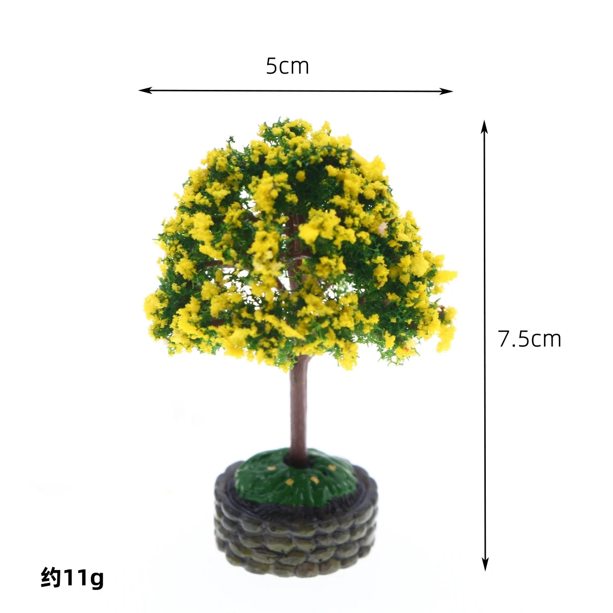 Dollhouse Miniature Flower Tree Fruit Tree With Plastic Base Micro Landscape