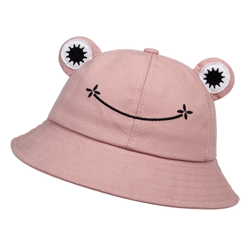 Cute Frog Bucket Hat – Women Summer Cotton Sun Hat