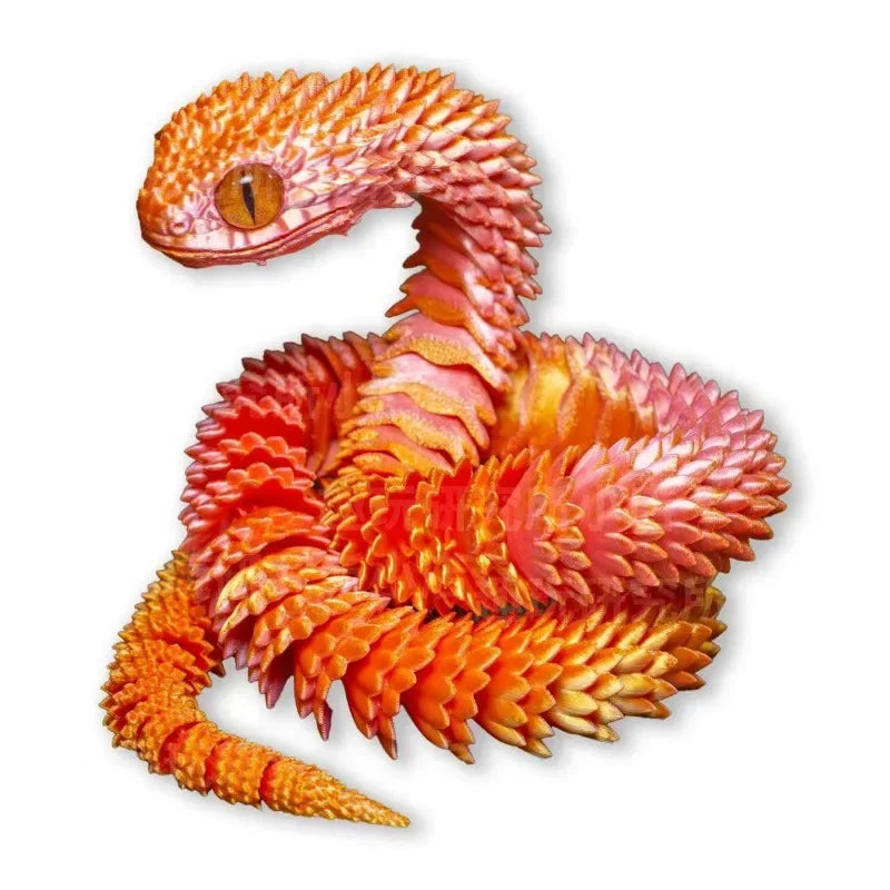 3D Printed Snake Movable Joint Fidget Toy Figurine Simulation Snake Office Desktop Ornament