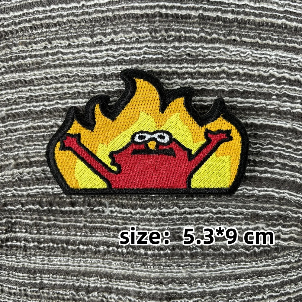 Cat Patch Embroidery on Clothes Cute Animal Morale Badge Tactical Equipment Hook and Loop Patches