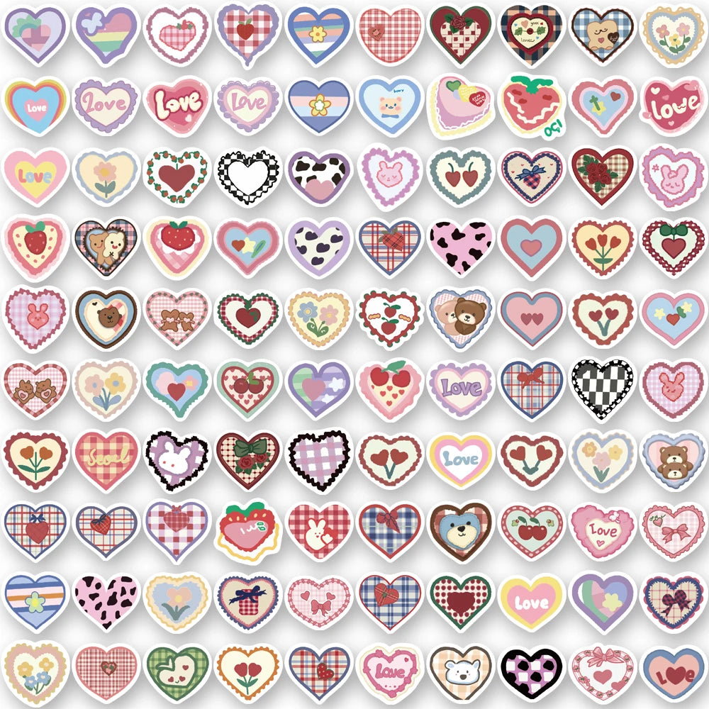 100PCS Love Stickers Cute Cartoon Waterproof Stickers