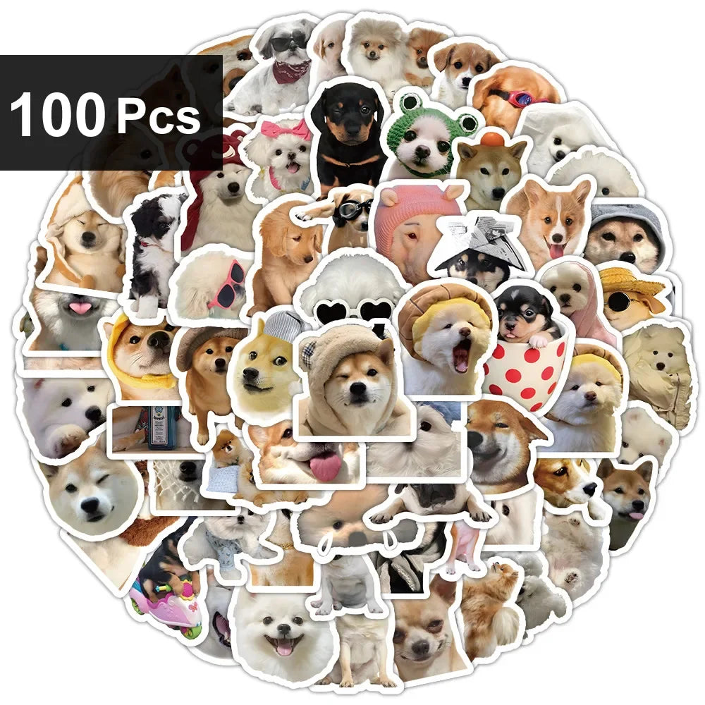 10/100/1000Pcs Funny Dog Stickers Cartoon Cute Decals