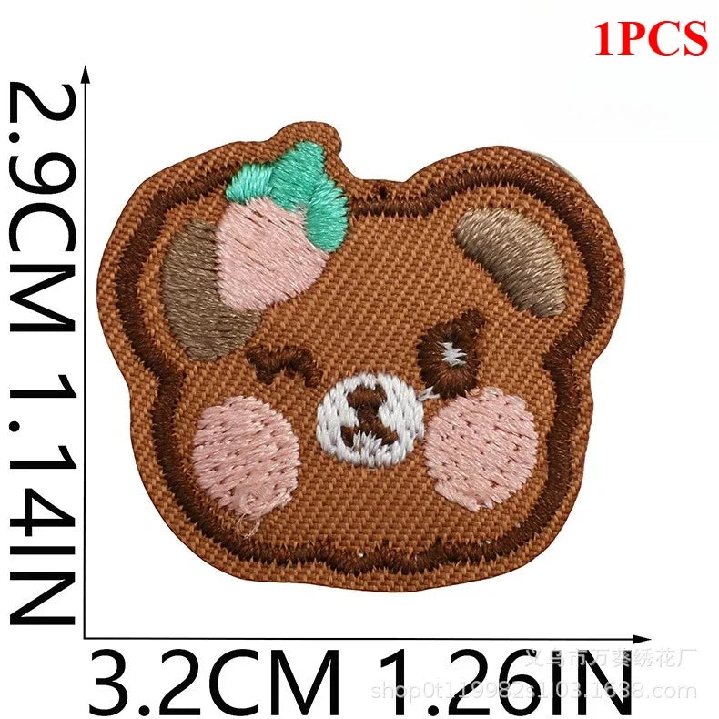 Cute Korean Handmade Embroidery Cloth Sticker Bear Patch Sticker Clothes Decoration
