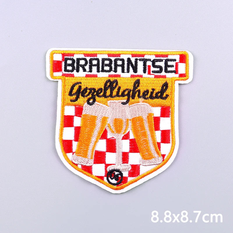 Netherland Carnival Patches Kruikenstader Emblem Embroidery Patches For Clothing Sew On