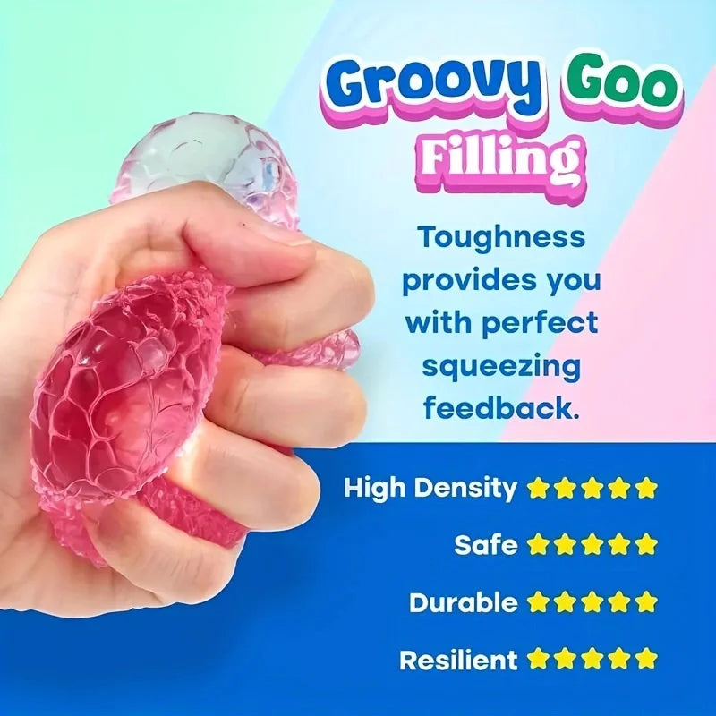 1Pc Squishy Multicolor Texture Ice Ball Squeeze Toy for Kids