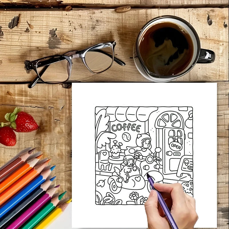 28 Pages Dog Style Coloring Book for Adult