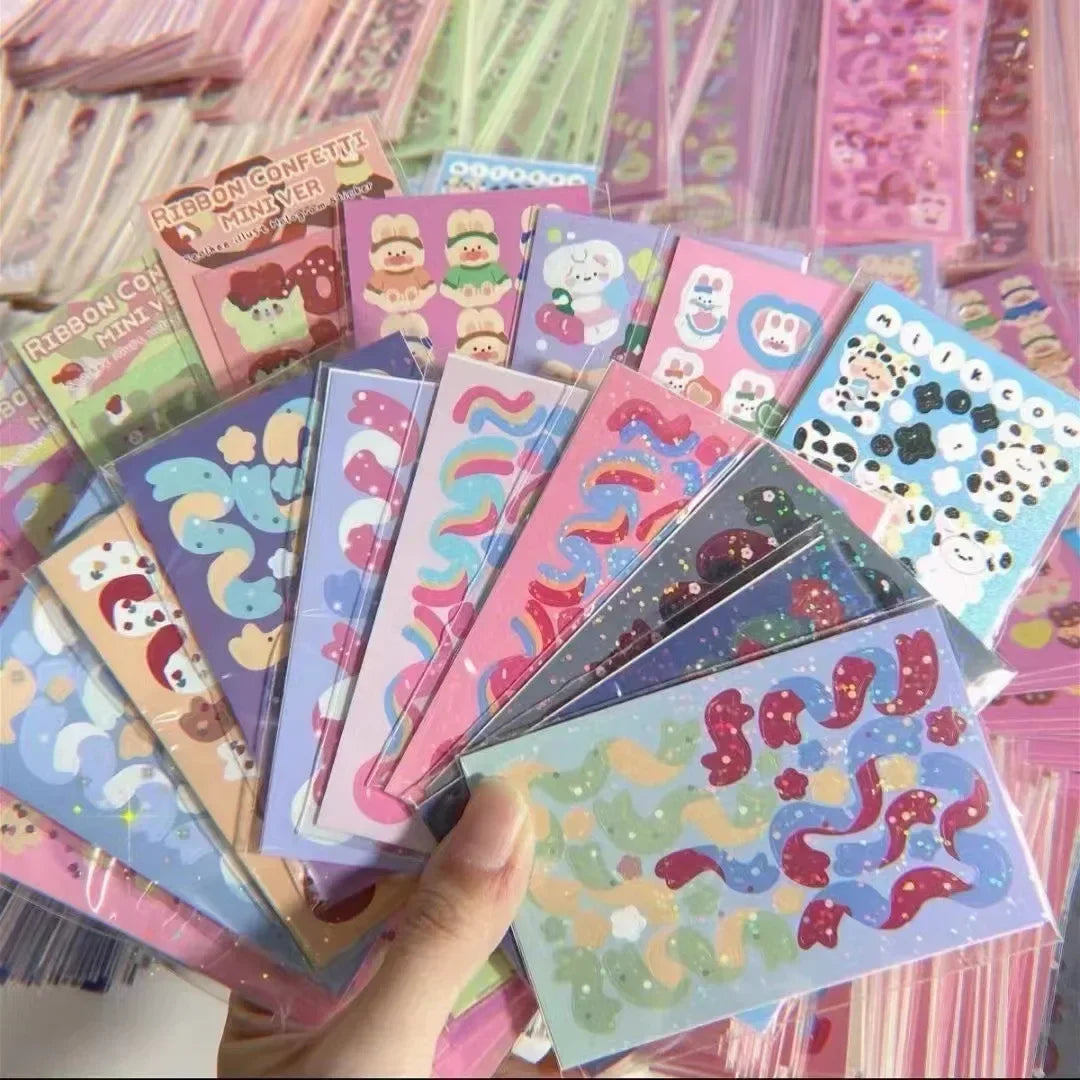 10pcs/20pcs/30pcs/40pcs Random Sticker Pack Laser Decorative Kawaii Album Stickers