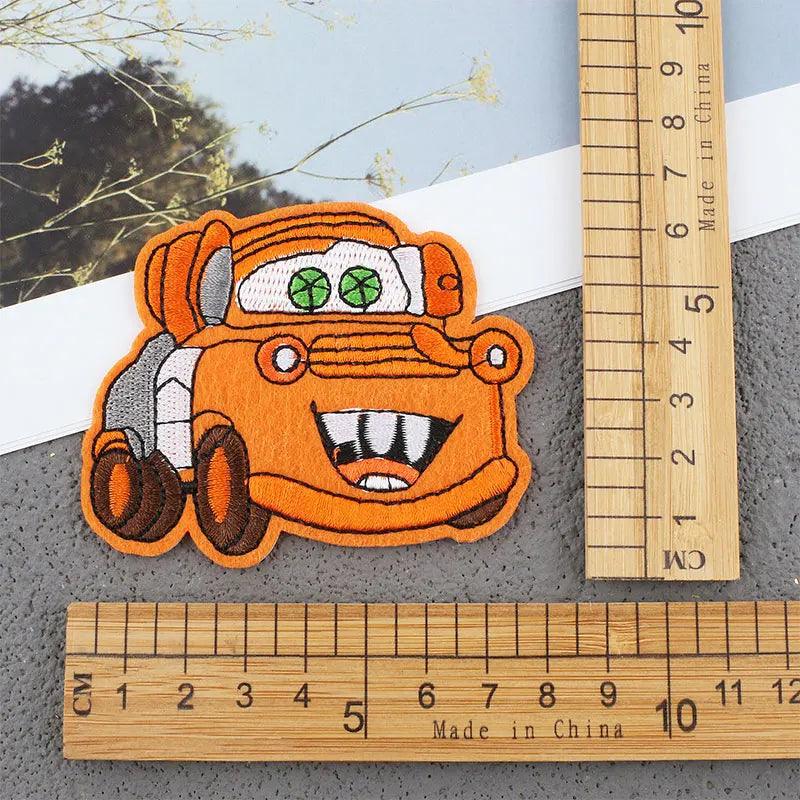 5-17PCS Embroidered Car Patches Cartoon Cars Iron on Patches Vehicle Sew on Patch Applique