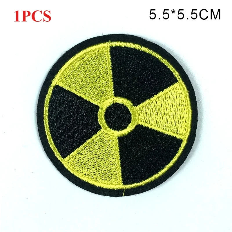 Skull Cartoon Cute White Bone Human Skeleton Dangerous Radioactive Adhesive Embroidery Cloth Sticker