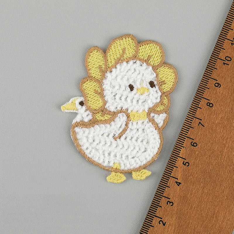 5pc Cartoon Little Rabbit Bear Love Cloth Sticker DIY Phone Case Decoration Cloth Patch