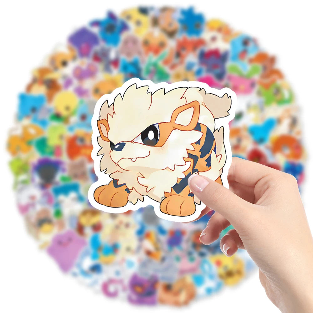 50/100pcs Pokemon Stationary Waterproof Cute Sticker
