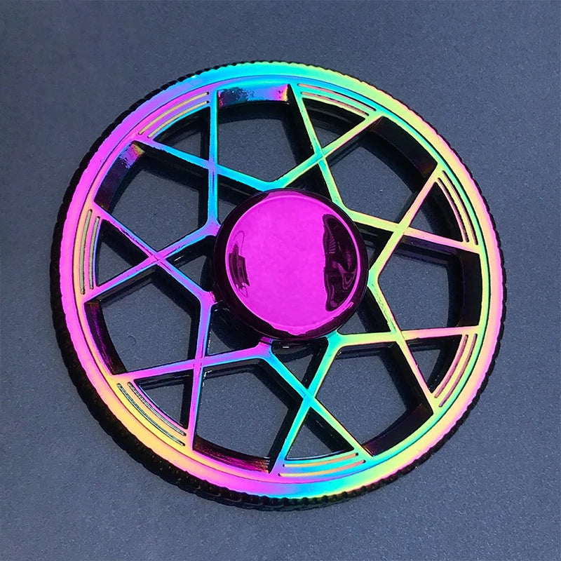 Metal Rainbow Fidget Spinner Gradient Color Gyro Anti-Anxiety Kids Adult Toys
