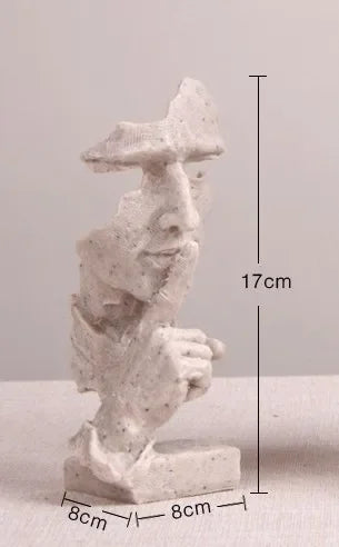 Bronze Silence Is Golden Statue Ornaments Abstract Figure Sculpture