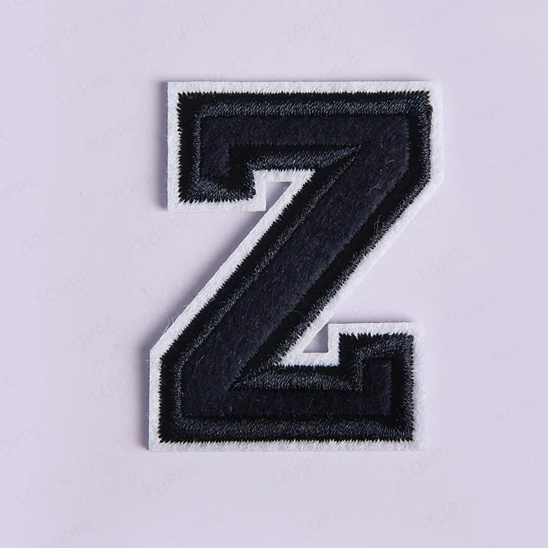 Navy Blue Letter Iron On Patch Applique DIY Alphabet Embroidered Patches For Clothing