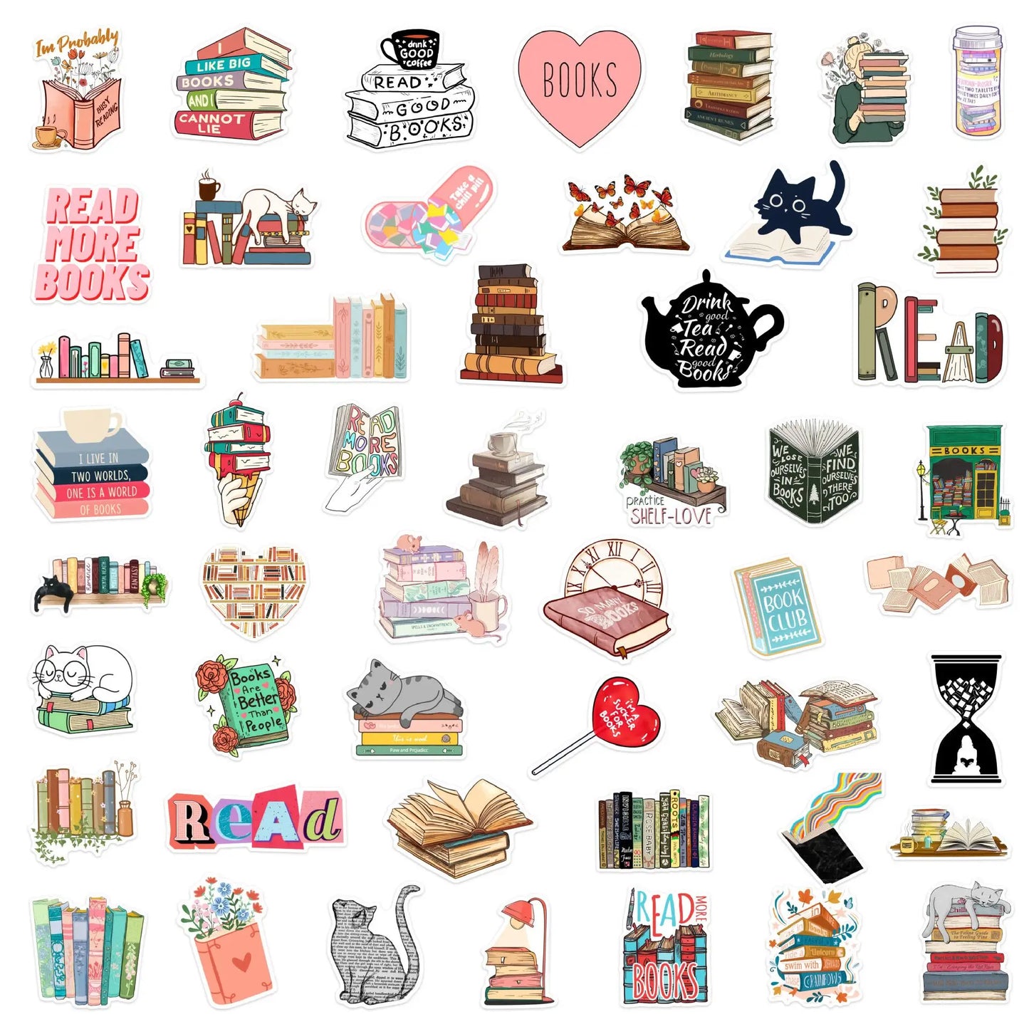 10/50/100pcs Mix Smut Dark Romance Bookish Book Reading Stickers