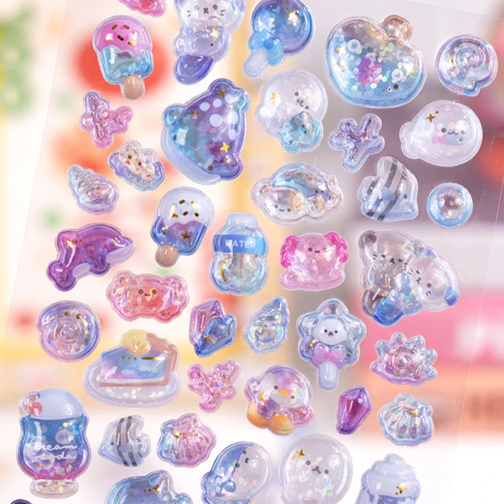 Japanese Style Mini Sweet Drop 3D Relief Stickers Scrapbooking DIY Journaling Stationery