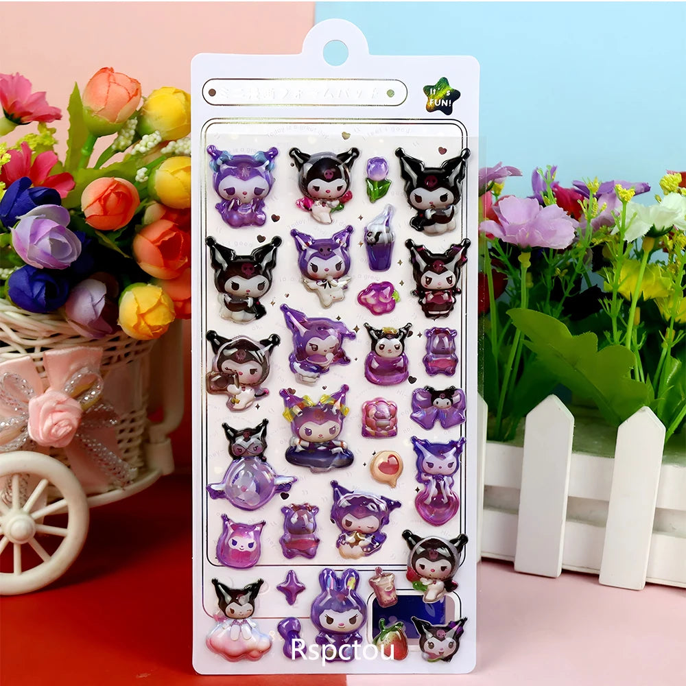 Cute Sanrio 3Relief Cartoon Bubble Sticker