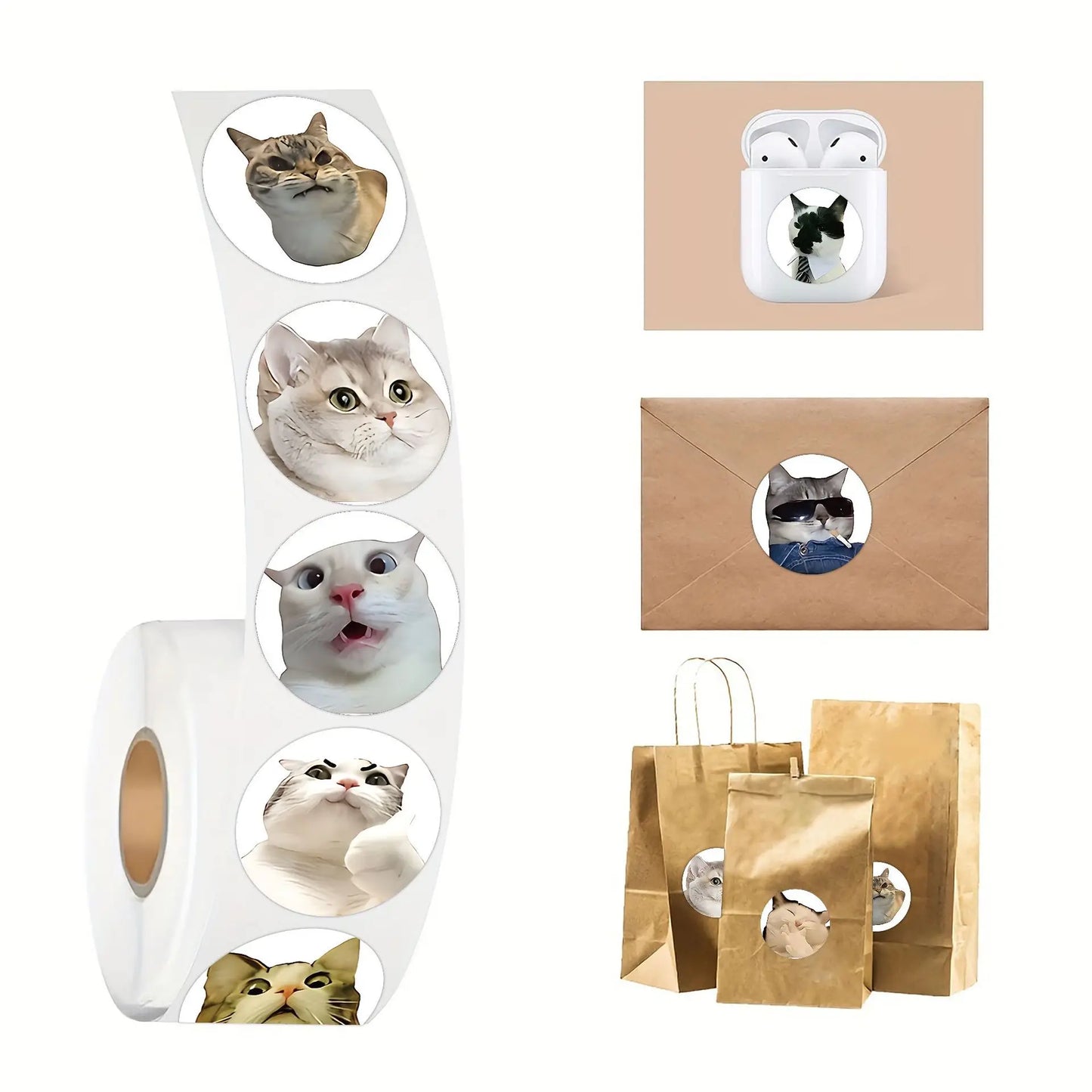 100pcs/500pcs Cartoon Meme Cat Stickers For School Reward Stickers Classroom Decor Encouragement Sticker