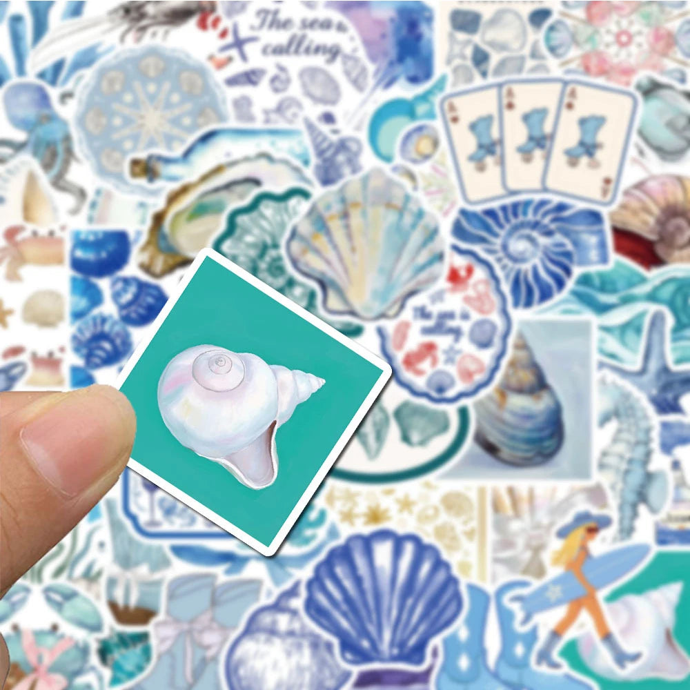 10/30/50pcs Cute The Coastal Girl Cartoon Stickers Open Sea Mediterranean Tomato Aesthetic Decals