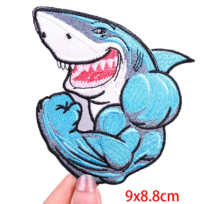 Muscle Animal/Rock Sports Embroidery Patch Iron On Patches For Clothing