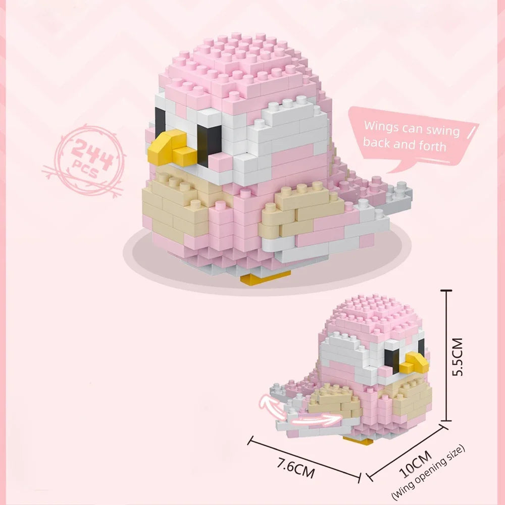 Colorful Parrot Micro Mini Building Blocks Assembly Toys 3D Model Bricks for Birds Funs Hands-on Ability Gift