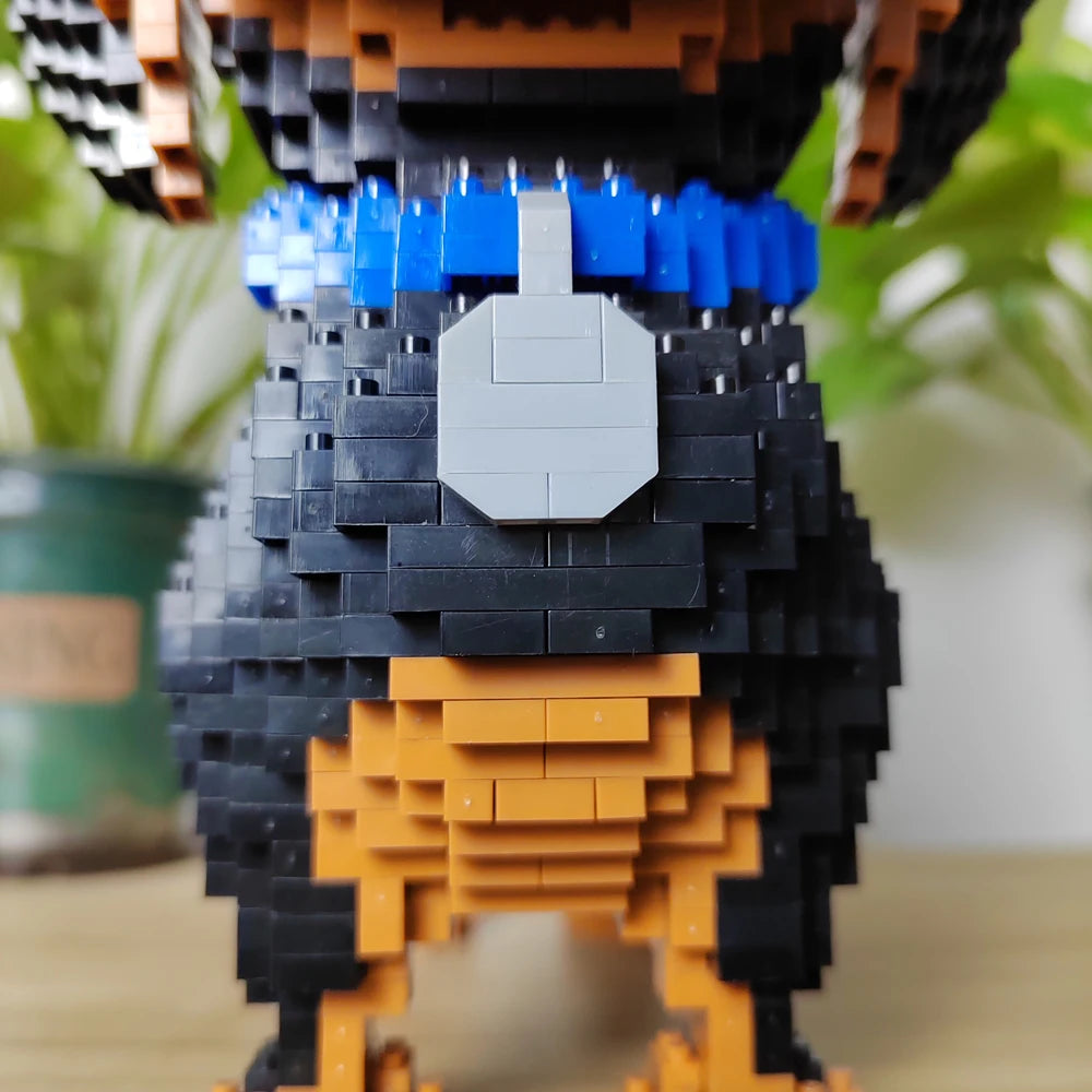 Dachshund Dog Model Micro Mini Building Blocks Set Educational Recreation Toys