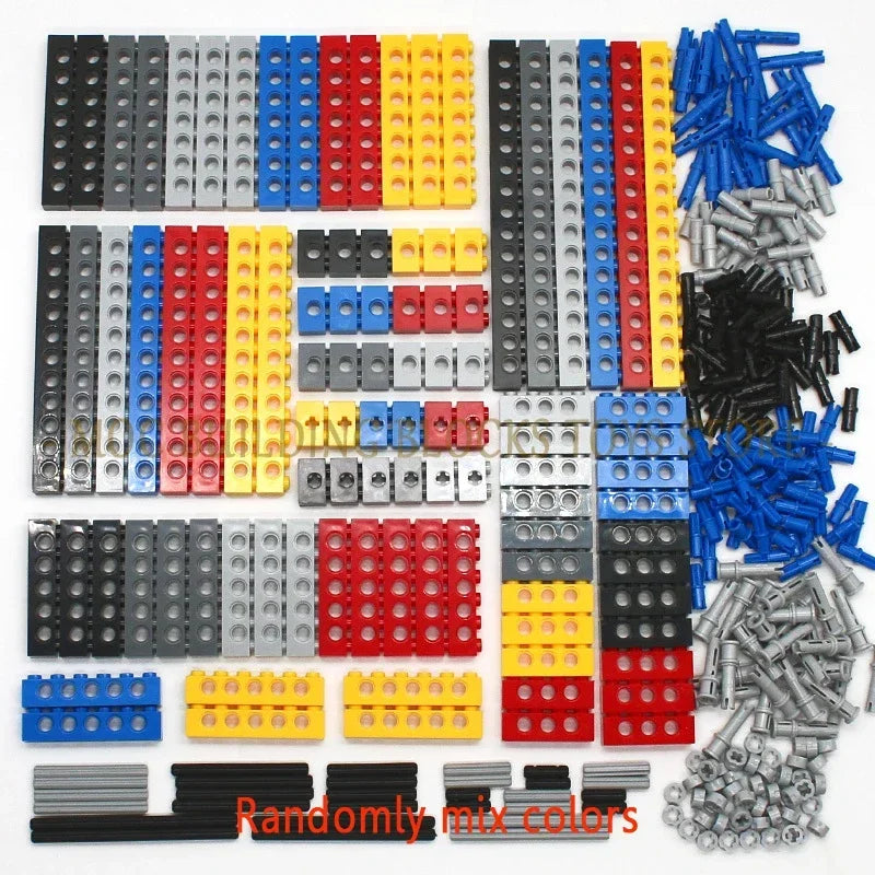 Technical Building Blocks Parts Bulk MOC Thick Bricks 6 Color Combination Accessories Studded Long Beams Robot