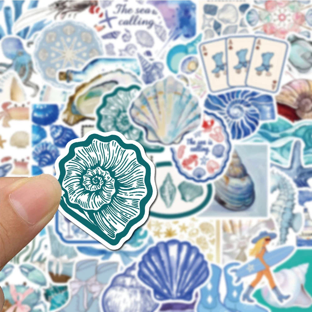10/30/50pcs Cute The Coastal Girl Cartoon Stickers Open Sea Mediterranean Tomato Aesthetic Decals