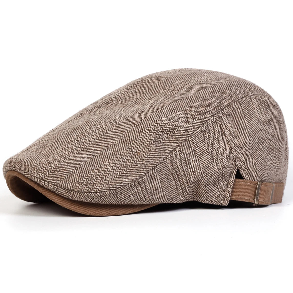 Retro Herringbone Flat Cap – Men’s Painter Hat