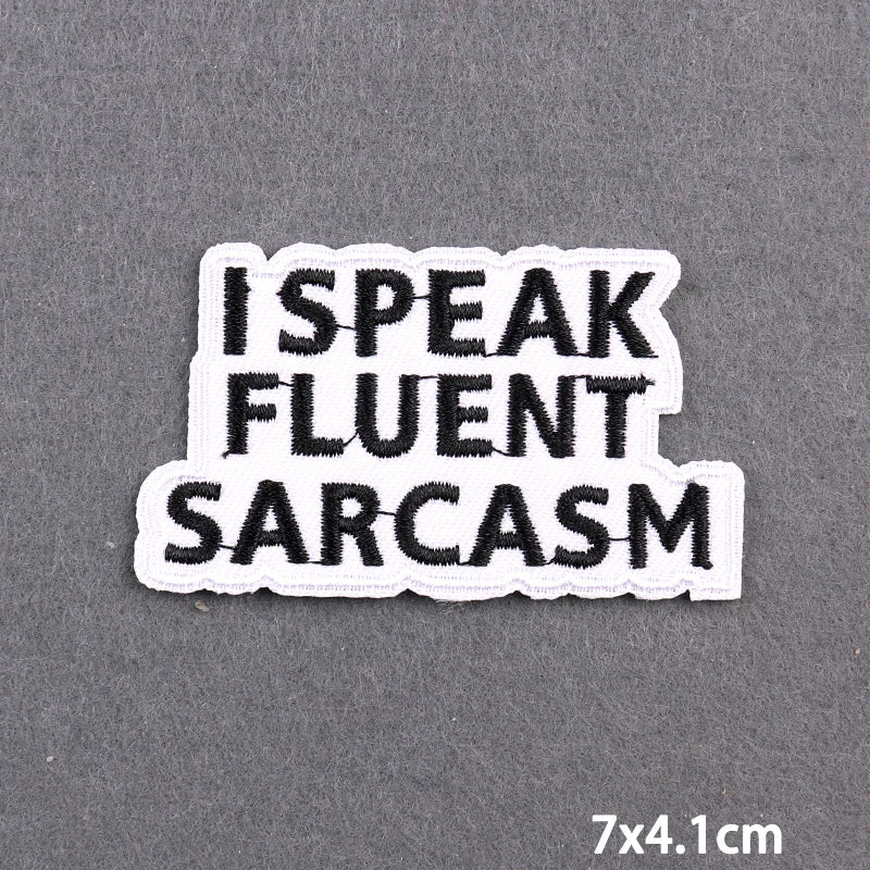 Warning Letters Embroidery Patches For Jeans Good Vibes Iron On Patch Thermoadhesive Patches For Clothes