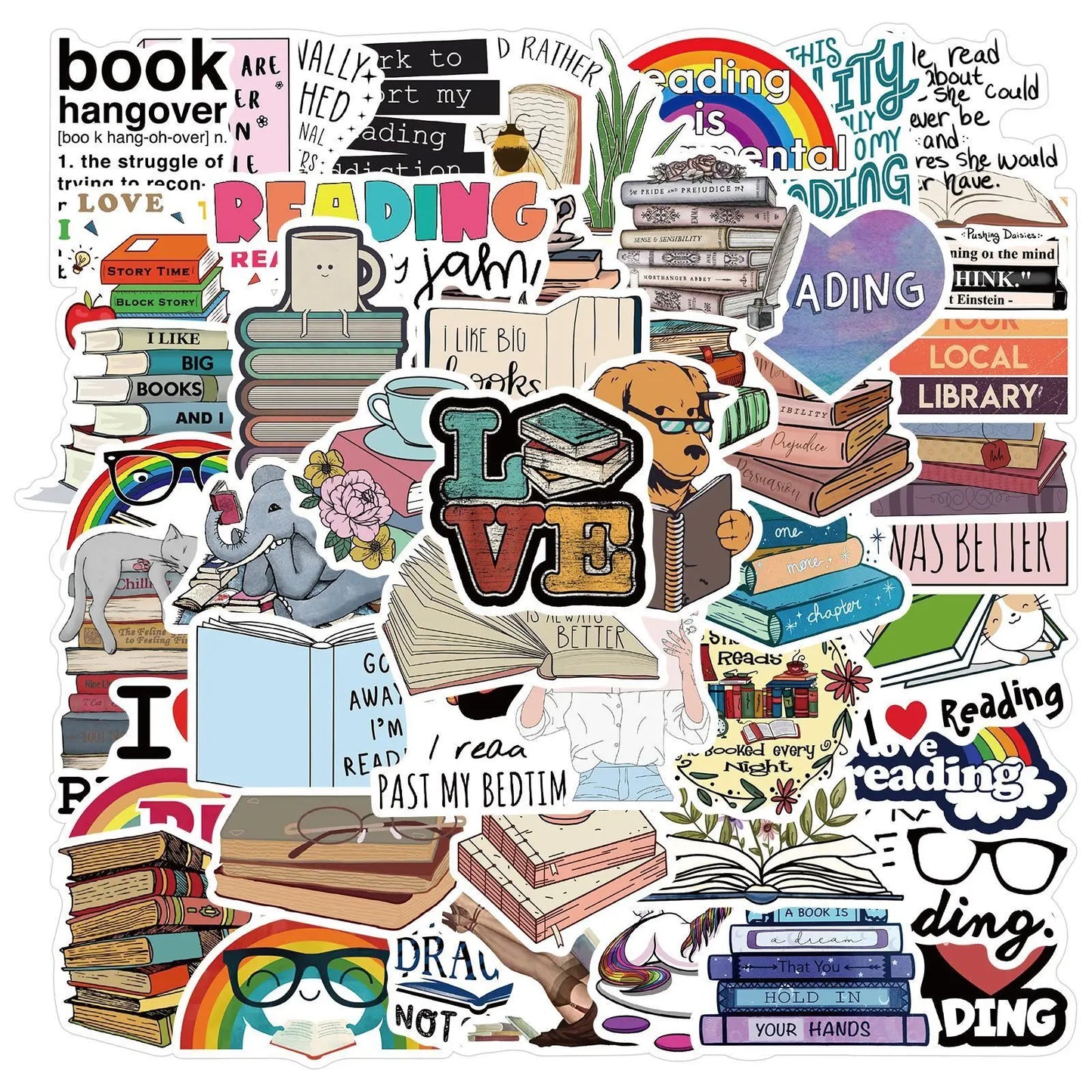 10/50/100pcs Mix Smut Dark Romance Bookish Book Reading Stickers