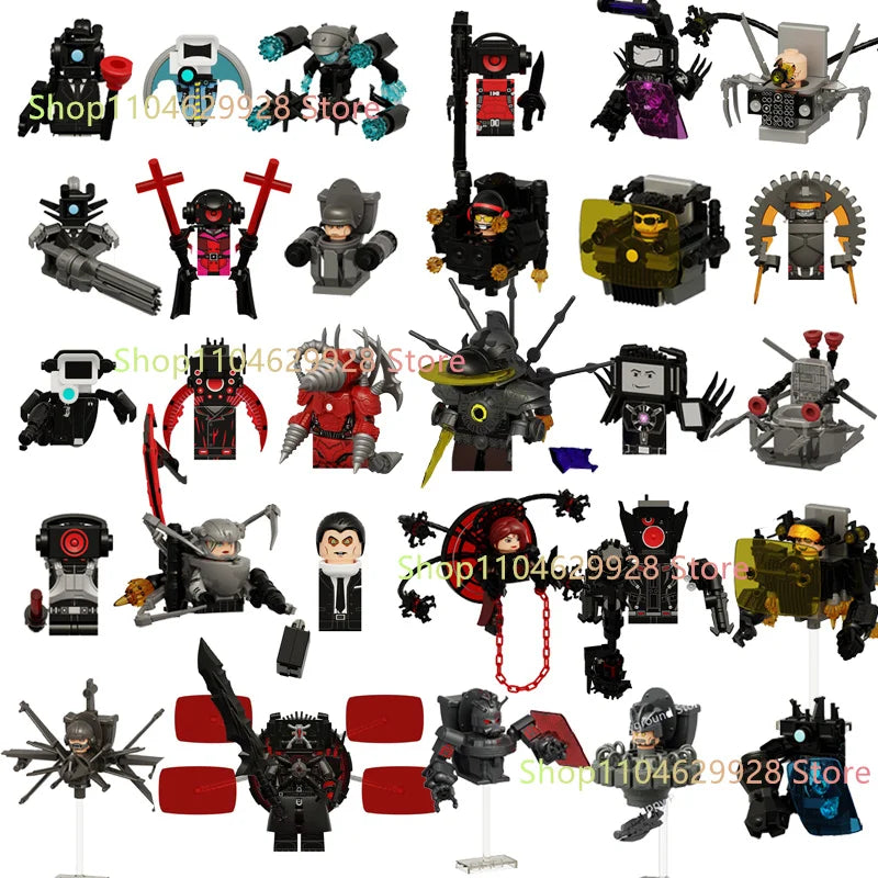 Skibidi Toilet Man Figures Anime Block Toys TvMan Titan Cameraman Speakerman Bricks Model Toy