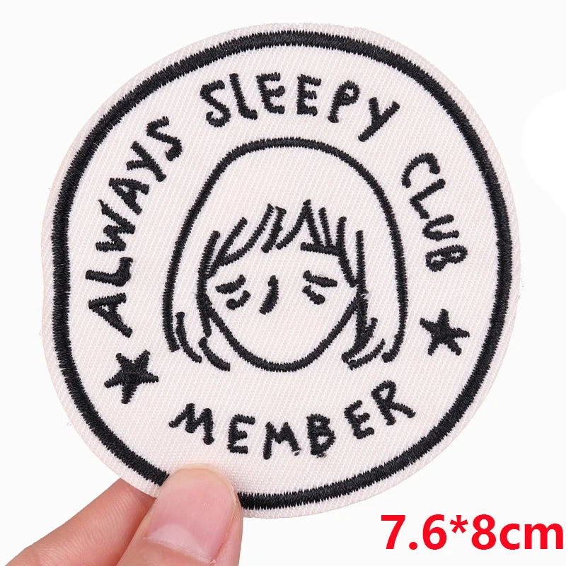Good Vibes/Positive Letter Slogan Embroidered Patches DIY Personality Cartoon Patch Iron On Patches For Clothing