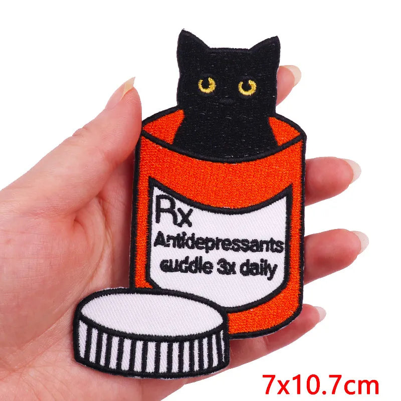 Animal Cat Possum Fox Patch Cartoon Embroidery Patch Iron On Patches For Clothing