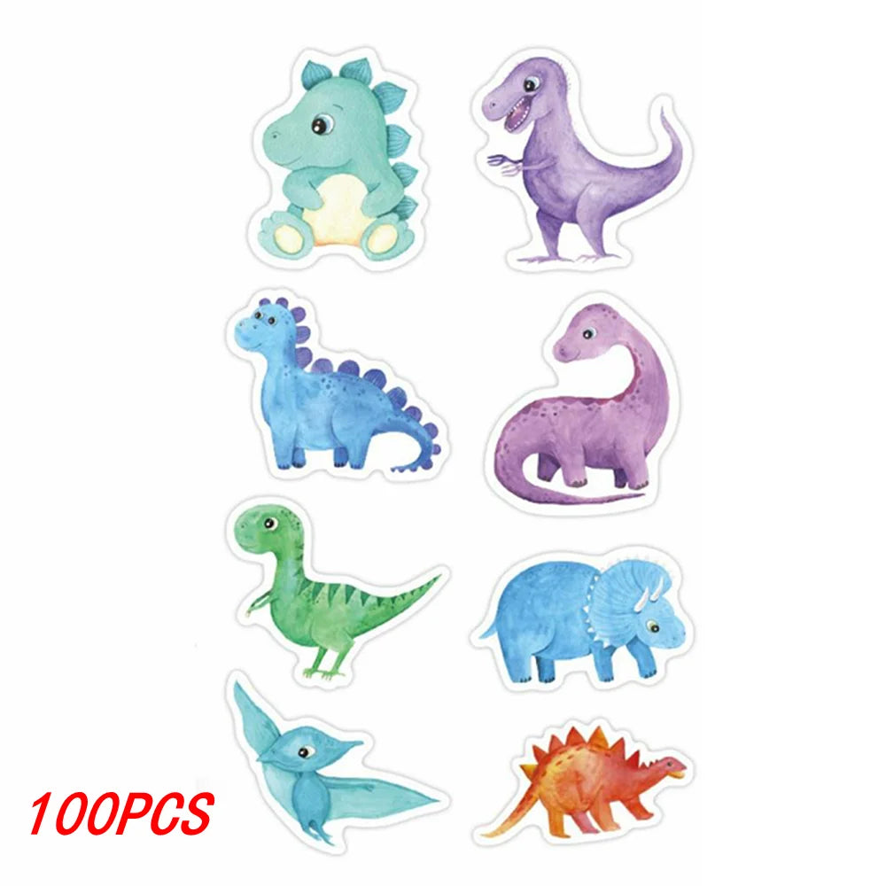 100-500pcs 1'' Round Dinosaur Stickers for Teacher Reward Stickers