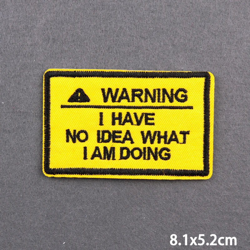 Warning Letters Embroidery Patches For Jeans Good Vibes Iron On Patch Thermoadhesive Patches For Clothes