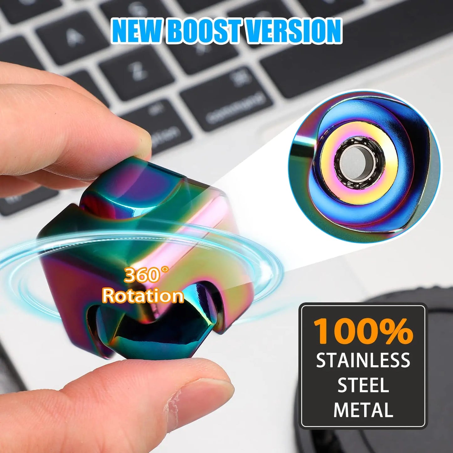 Metal Cube Rotating Fingertip Gyroscope Fidget Anti Stress Toys
