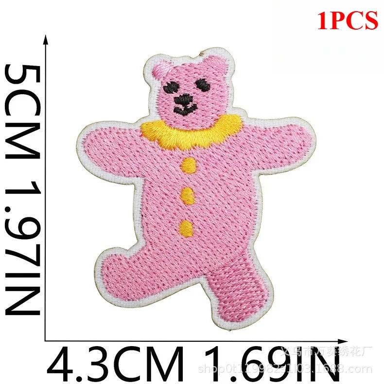 Cute Korean Handmade Embroidery Cloth Sticker Bear Patch Sticker Clothes Decoration
