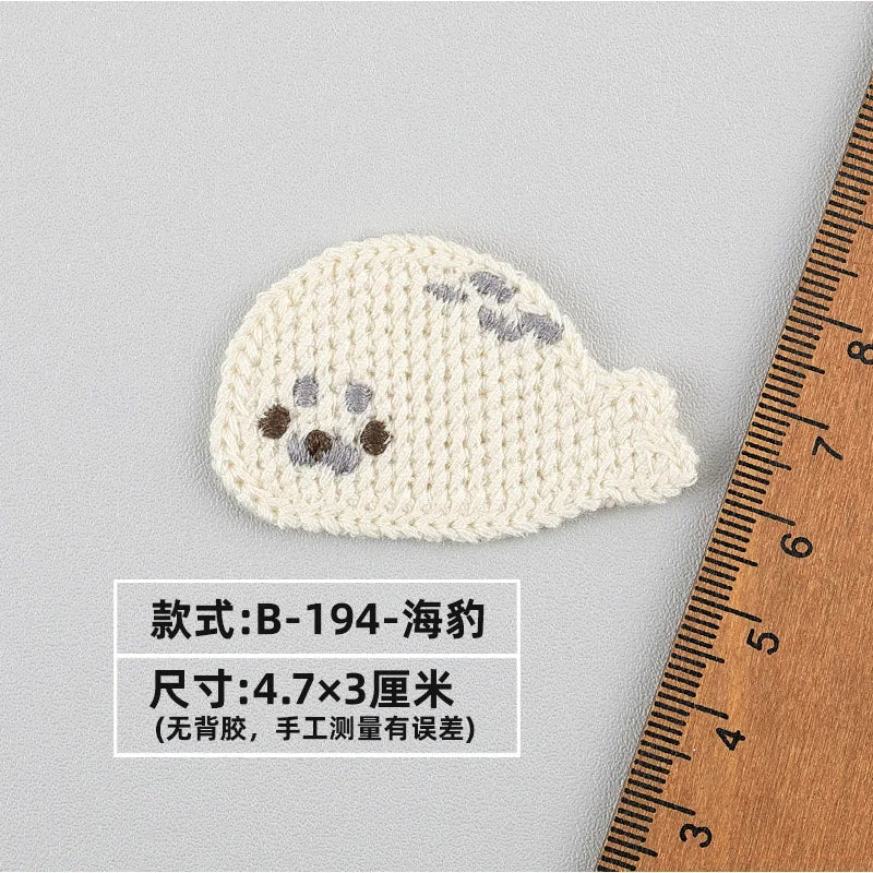 20pc Cartoon Embroidered Fabric Patch Hair Woolen Sweater Accessories