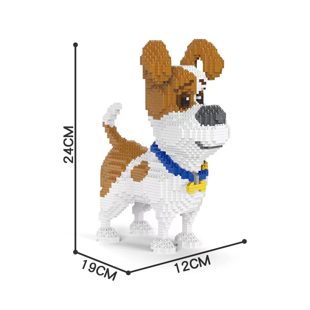 Dachshund Dog Model Micro Mini Building Blocks Set Educational Recreation Toys